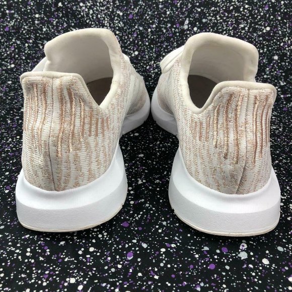Worn 1x ADIDAS Swift Run Running Shoes Sneakers White Copper Metallic Sz. 11 US - Picture 5 of 7